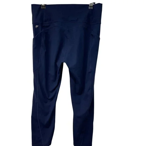 Fabletics Oasis PureLuxe High-Waisted Crop Pocket Legging Navy Blue Size Large - Picture 5 of 7